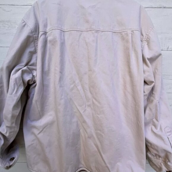 Cream and Red Lightweight Shirt Jacket - Picture 8 of 13